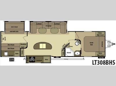 Floorplan - 2014 Open Range RV Light LT308BHS