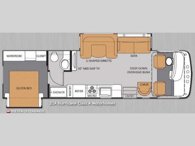 Floorplan - 2014 Thor Motor Coach Hurricane 32A