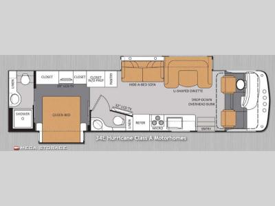 Floorplan - 2014 Thor Motor Coach Hurricane 34E