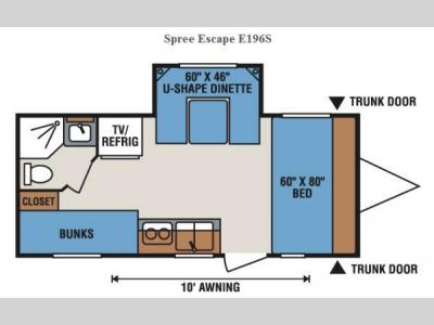 Floorplan - 2014 KZ Spree Escape E196S