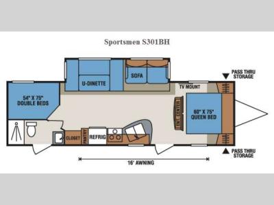 Floorplan - 2014 KZ Sportsmen S301BH