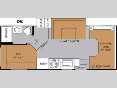 Floorplan - 2014 Thor Motor Coach Four Winds 24C