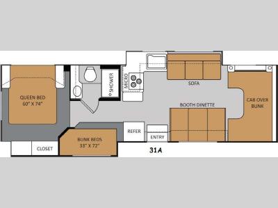 Floorplan - 2014 Thor Motor Coach Four Winds 31A