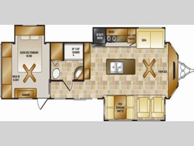 Floorplan - 2014 CrossRoads RV Hampton HT380FD