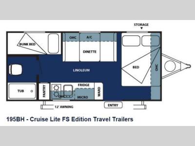 Floorplan - 2014 Forest River RV Salem Cruise Lite FS 195BH