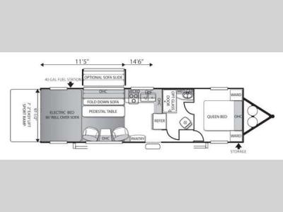 Floorplan - 2014 Forest River RV Shockwave T27FQDX