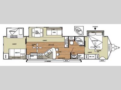 Floorplan - 2014 Forest River RV Salem Villa Series 404FB Estate