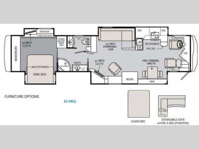 Floorplan - 2013 Holiday Rambler Endeavor 43 PKQ