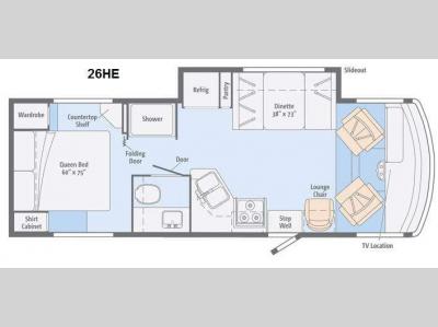 Floorplan - 2014 Itasca Sunstar 26HE