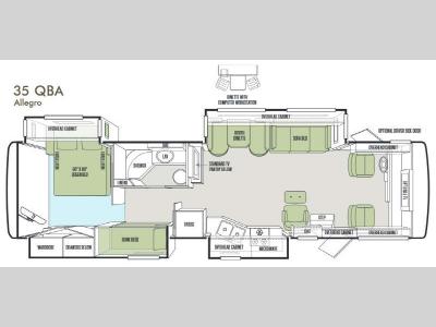 Floorplan - 2014 Tiffin Motorhomes Allegro 35 QBA