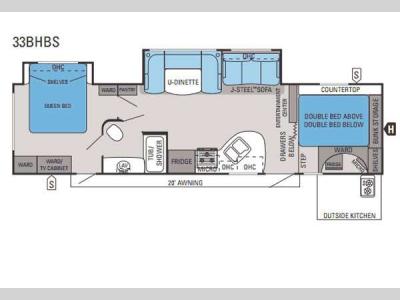 Floorplan - 2014 Jayco White Hawk 33BHBS