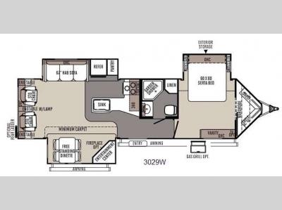 Floorplan - 2014 Forest River RV Rockwood Wind Jammer 3029W
