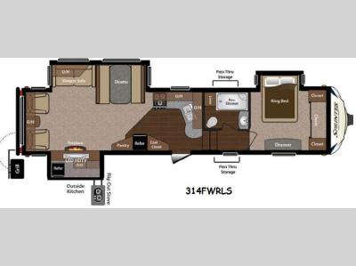 Floorplan - 2014 Keystone RV Sprinter Wide Body 314FWRLS
