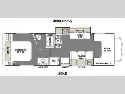 Floorplan - 2014 Coachmen RV Freelander 29KS Chevy 4500