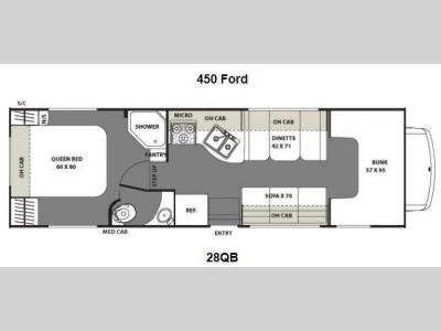Floorplan - 2014 Coachmen RV Freelander 28QB Ford 450