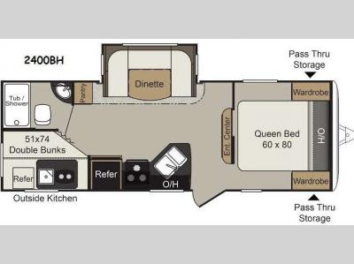 Floorplan - 2014 Keystone RV Passport 2400BH Grand Touring