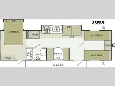 Floorplan - 2014 Starcraft  AR-ONE 28FBS Wide Body