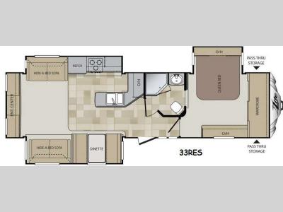 Floorplan - 2014 Keystone RV Cougar X-Lite 33RES