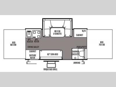 Floorplan - 2014 Forest River RV Flagstaff Classic 627D