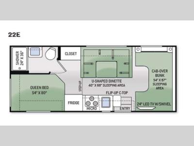 Floorplan - 2015 Thor Motor Coach Four Winds 22E
