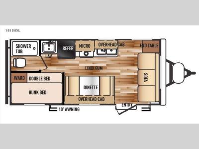 Floorplan - 2015 Forest River RV Wildwood X-Lite 181BH