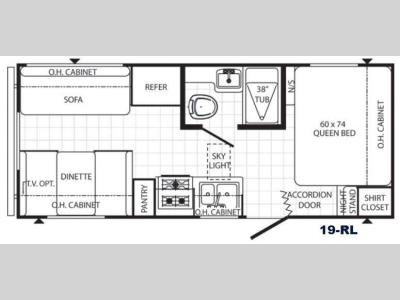 Floorplan - 2015 Palomino Puma 19-RL