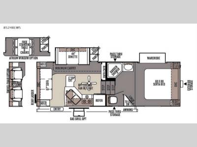 Floorplan - 2015 Forest River RV Flagstaff Classic Super Lite 8524RLWS
