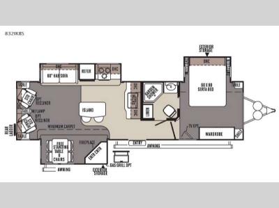 Floorplan - 2015 Forest River RV Flagstaff Classic Super Lite 832IKBS