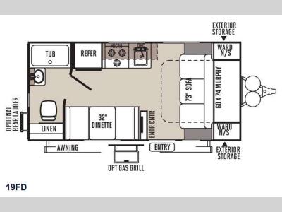 Floorplan - 2015 Forest River RV Flagstaff Micro Lite 19FD