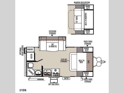 Floorplan - 2015 Forest River RV Flagstaff Micro Lite 21DS
