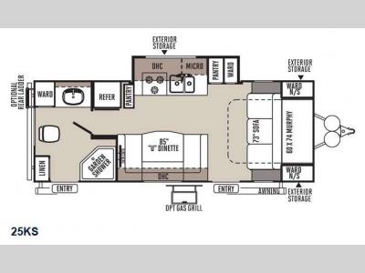 Floorplan - 2015 Forest River RV Flagstaff Micro Lite 25KS