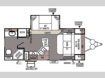 Floorplan - 2015 Forest River RV Flagstaff Super Lite 23FBS