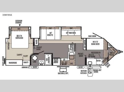 Floorplan - 2015 Forest River RV Flagstaff V-Lite 30WTBSK