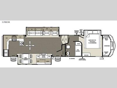 Floorplan - 2015 Forest River RV Sandpiper 37RKOK