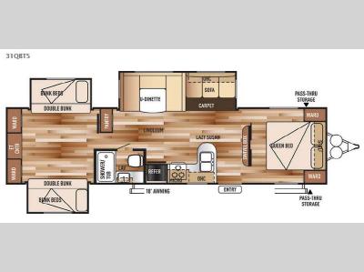 Floorplan - 2015 Forest River RV Wildwood 31QBTS