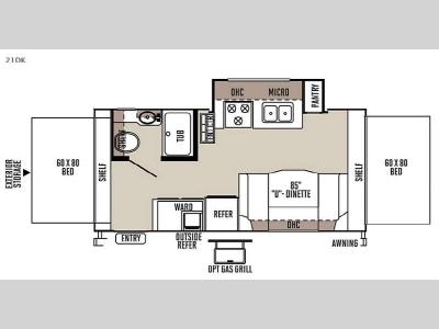 Floorplan - 2015 Forest River RV Flagstaff Shamrock 21DK