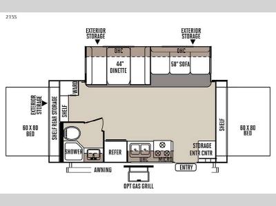 Floorplan - 2015 Forest River RV Flagstaff Shamrock 21SS