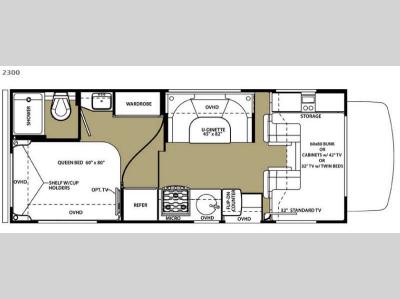 Floorplan - 2015 Forest River RV Sunseeker 2300 Chevy