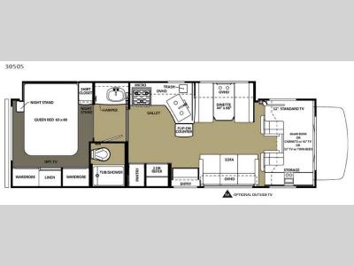 Floorplan - 2015 Forest River RV Sunseeker 3050S Ford