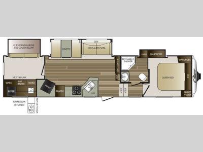 Floorplan - 2015 Keystone RV Cougar 330RBK