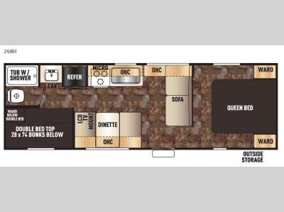 Floorplan - 2015 Forest River RV Cherokee Grey Wolf 26BH