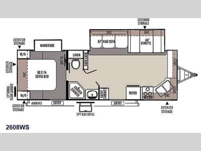 Floorplan - 2015 Forest River RV Rockwood Ultra Lite 2608WS