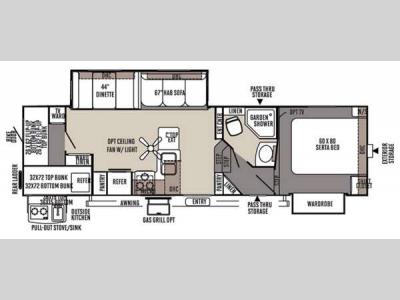 Floorplan - 2015 Forest River RV Rockwood Signature Ultra Lite 8286WS
