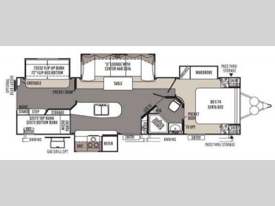 Floorplan - 2015 Forest River RV Rockwood Signature Ultra Lite 8327SS