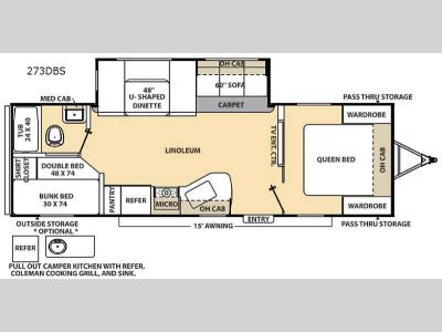 Floorplan - 2015 Coachmen RV Catalina 273DBS
