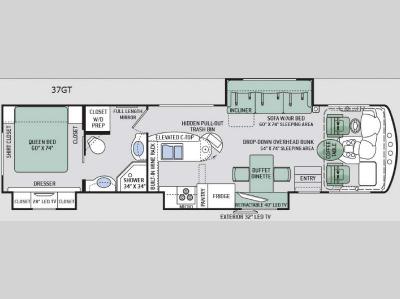 Floorplan - 2015 Thor Motor Coach Challenger 37GT