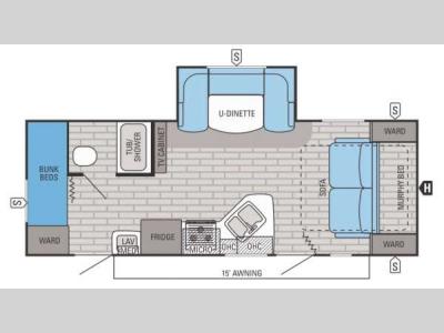 Floorplan - 2015 Jayco White Hawk 23MBH