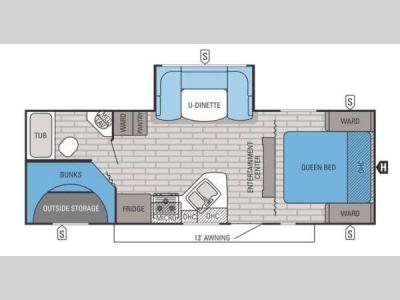 Floorplan - 2015 Jayco White Hawk 25BHS