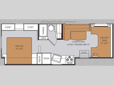 Floorplan - 2014 Thor Motor Coach Chateau 28F