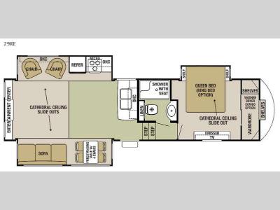 Floorplan - 2015 Forest River RV Cedar Creek Silverback 29RE